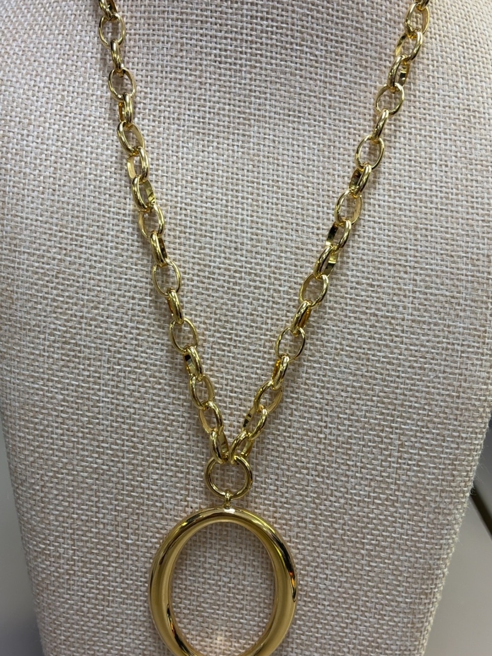 Gold Oval Pendant Chain Necklace - Women Jewelry Waterproof